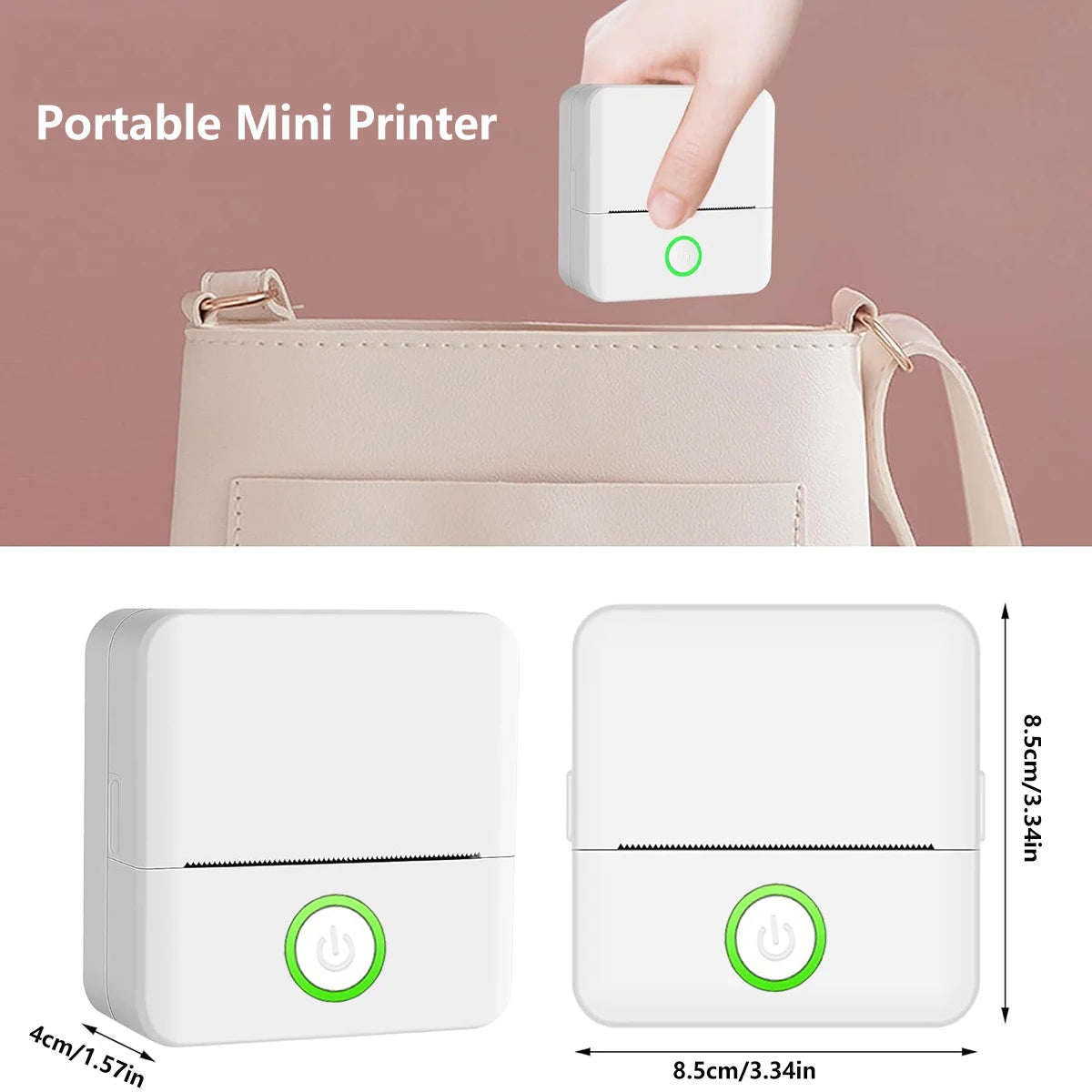 Mini Thermal Printer,Bluetooth Labler Printer,Portable Inkless Printers Compatible with Android and ios,Printable Photos,Lists