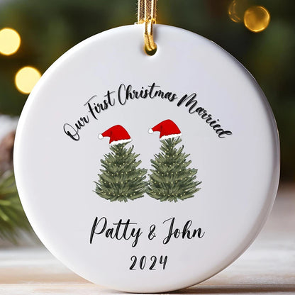 Custom Christmas Gifts Christmas Ornament Tree Decorate Keepsake Decoration Personalized Married Ornament wedding ceremony