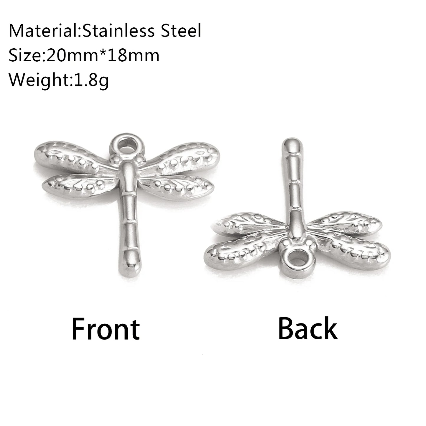 3Pcs Stainless Steel Flying Animal Bee/Butterfly/Scarab Charms for Jewelry Making 18K Plated Cute 3D Insect Pendants DIY Crafts