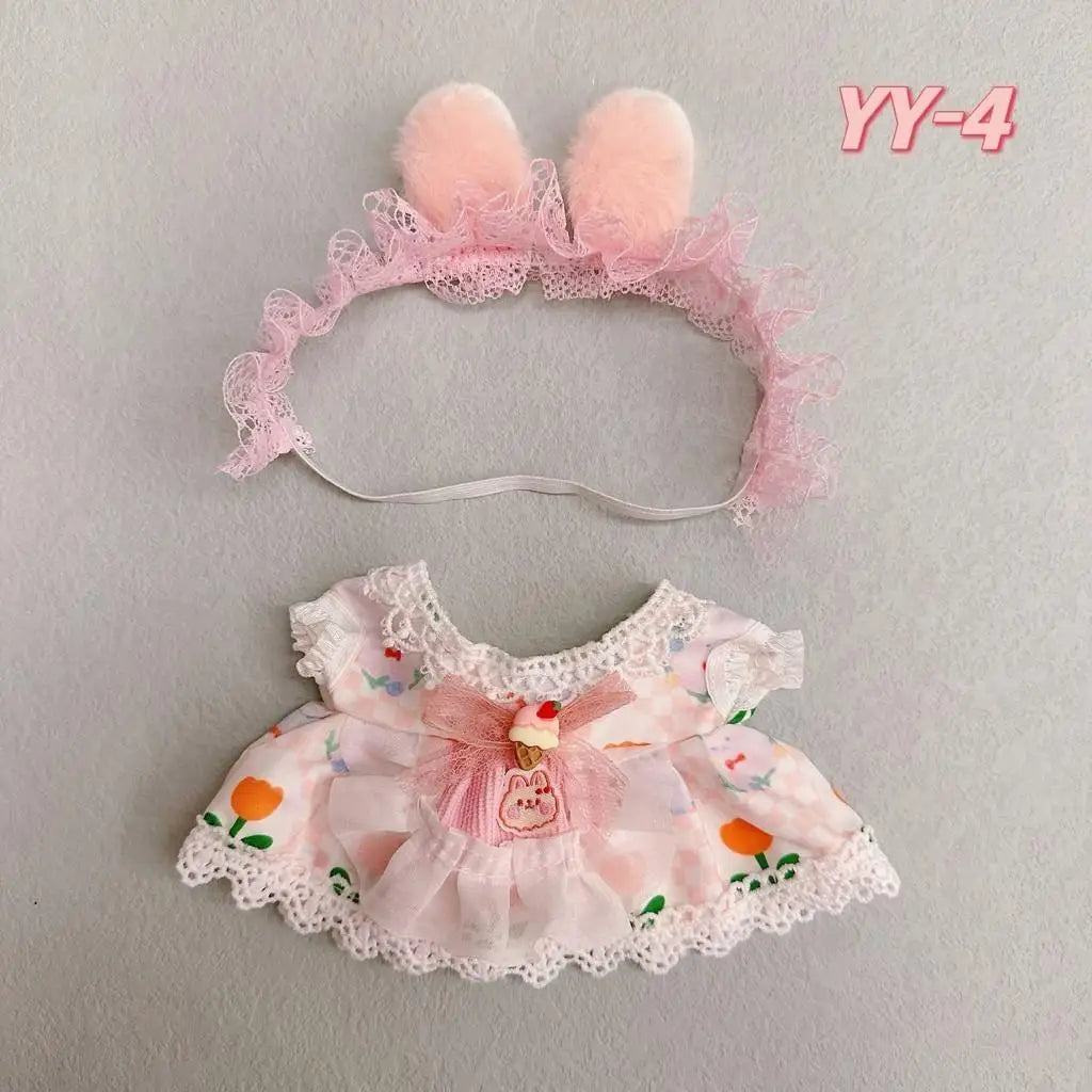 20Cm Cotton Doll Clothes College Style Suit Plush Doll Cute Baby Clothes Skirt for Upset Duck