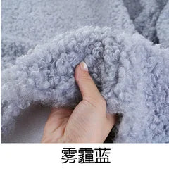 45x50cm Thickening Soft 100% Polyester Middle Sheep Roll Wool Fleece Loop Velvet Plush Fabric DIY Sewing Clothing Fabric