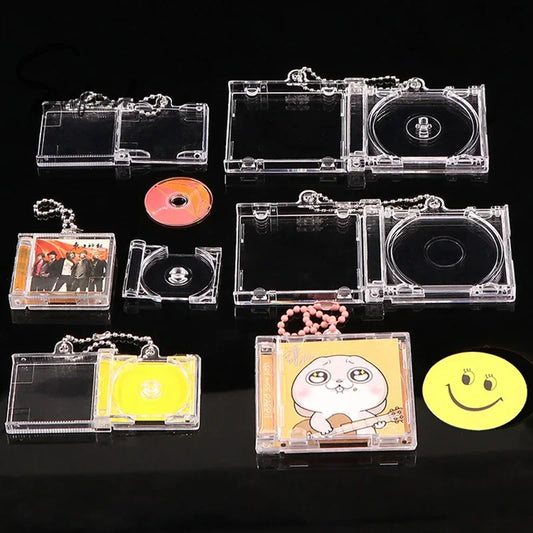 1pc Peripheral Commemorative Album Blank Mini CD Case Pendant For DIY Keychains Backpack Hanging Decoration