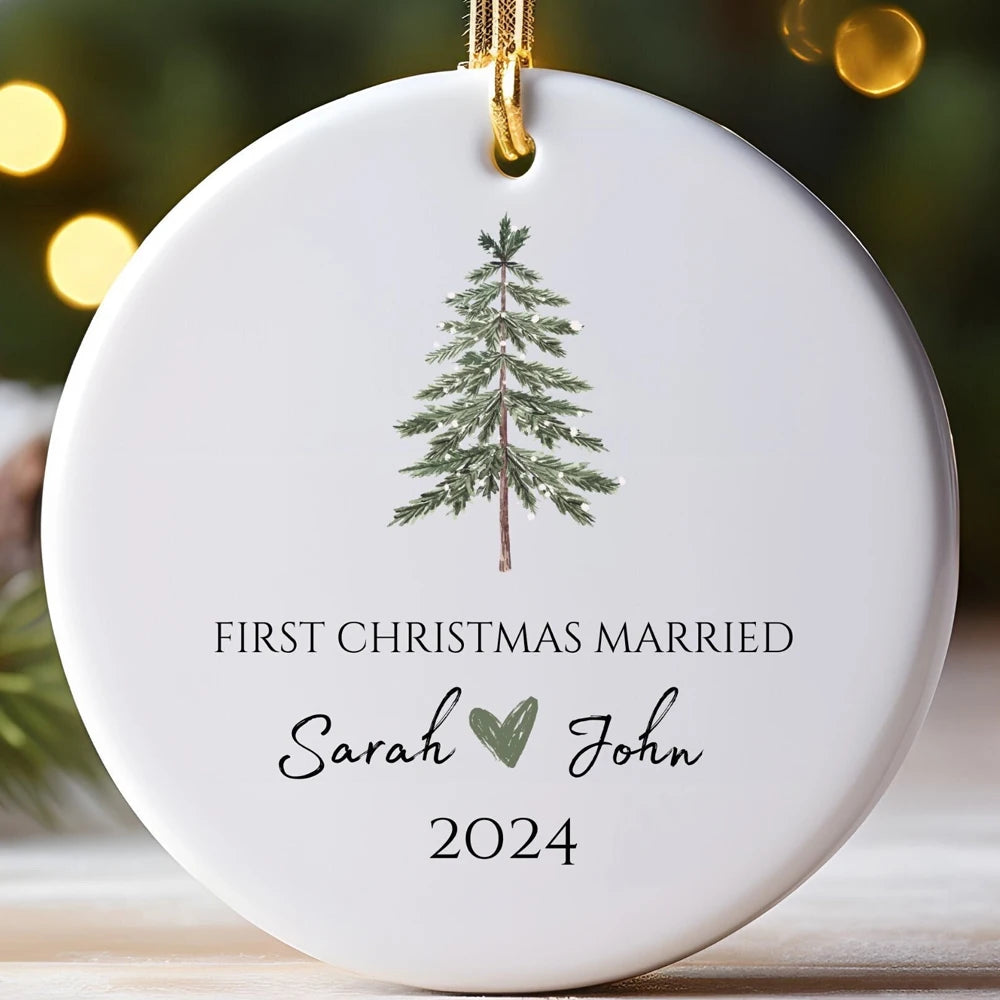 Custom Christmas Gifts Christmas Ornament Tree Decorate Keepsake Decoration Personalized Married Ornament wedding ceremony