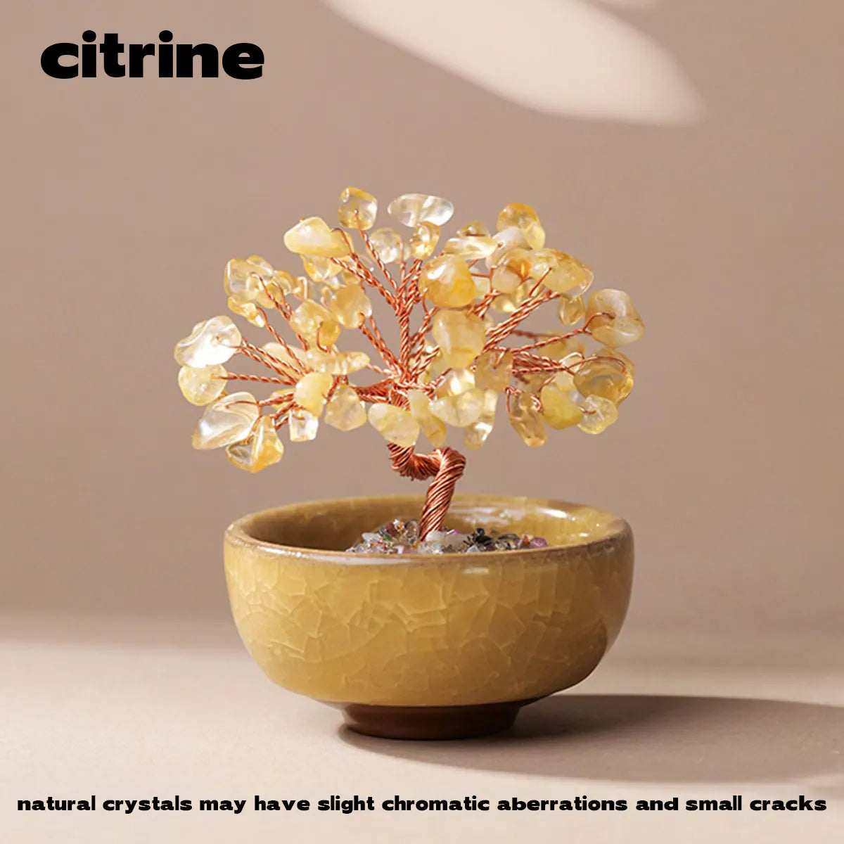 1PC Natural Crystal Tree Handmade Tree Copper Wire Life Small Bowl Flowerpot Base Reiki Healing Mineral Specimen Gifts Souveni