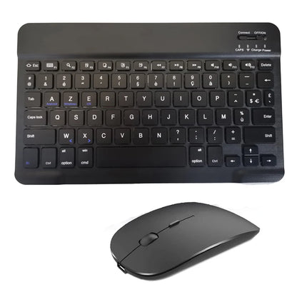 Wireless Keyboard Spanish French Azerty Russian With N And Mouse Mini Bluetooth Gamer For iPad Mac Tablet PC Phone Cell Laptop