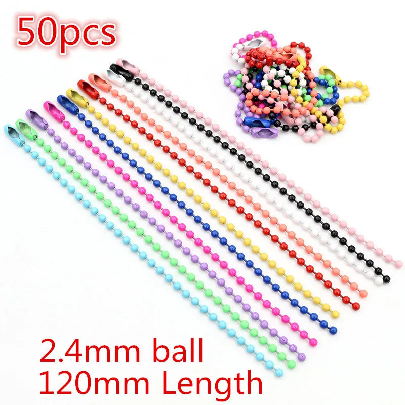 New Fashion Multi-colors Mixed Alloy Open Rings Lobster Clasp Hooks Ball Chains DIY Jewelry Making Findings Supplies