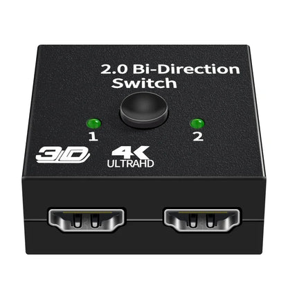 HDMI-Compatible Splitter 4K Switch KVM Bi-Direction 1x2/2x1 HDMI-compatible Switcher 2 in1 Out for PS4/3 TV Box Switcher Adapter