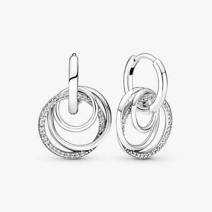 Original 925 Sterling Silver Earrings plata de ley Sparkling Love Heart Ear Studs Earrings for Women Jewelry Gifts