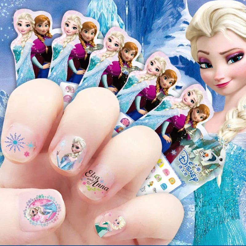 Disney Stickers Girls Nail Stickers Nail Art Decorations Anime Character Frozen 2 Press on Nails Accesories Mickey Mouse Sofia