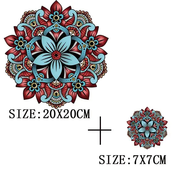 Beautiful Flower Iron On Transfer For Clothing DIY Fashion Heat Sticker On T-shirt Bag Retro Style Patches On Clothes Appliqued