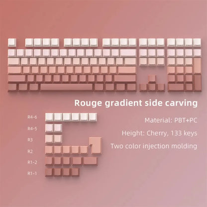 133 keys Side/Front Engraved luminescence PBT Sublimated Double Shot Keycaps OEM Profile for MX Switches Gaming Keyboards DIY