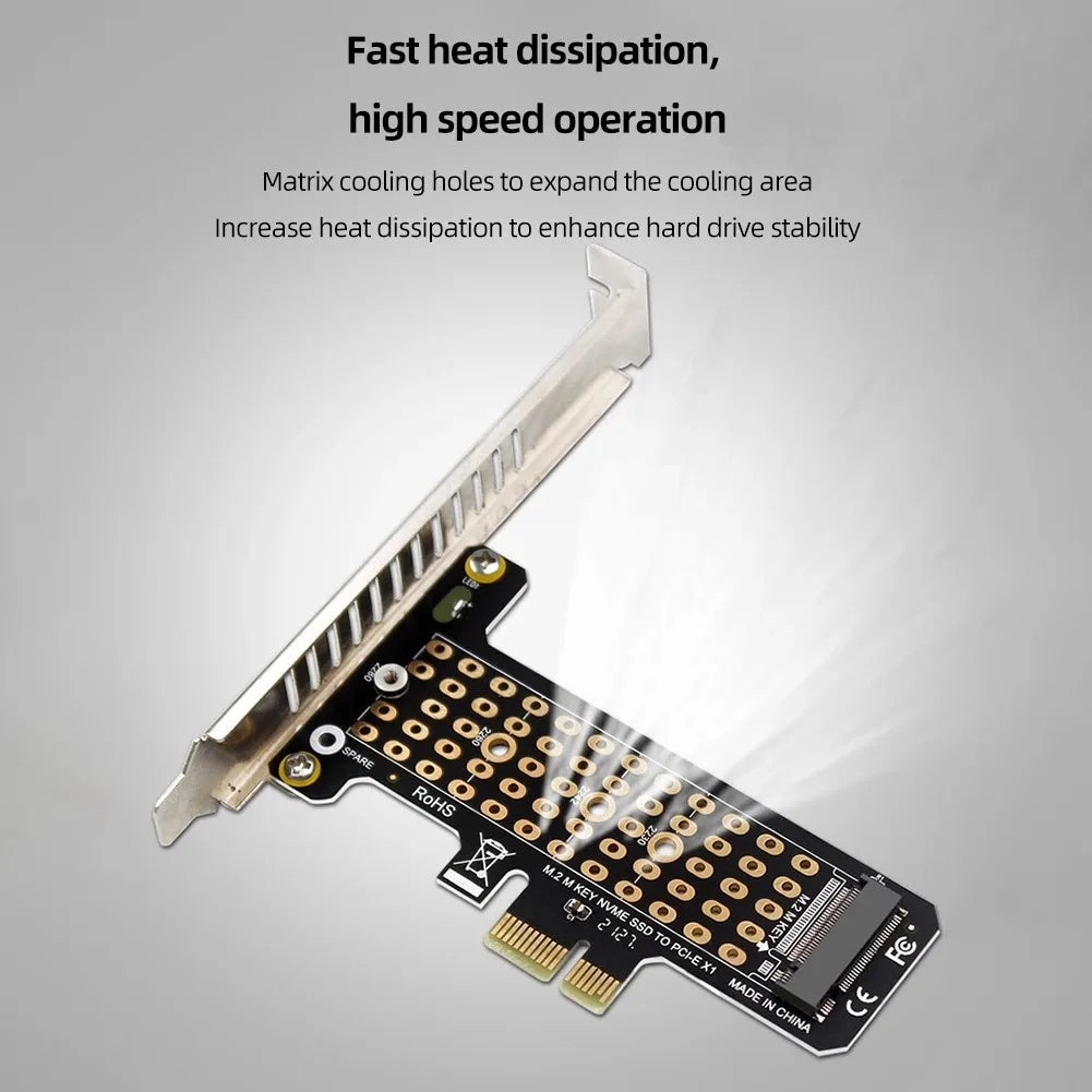 M.2 NVME to PCIe 4.0 Adapter Card 32Gbps M-Key PCIe4.0 X1 X4 X8 X16 Interface with Heat Sink for SSD 2230/2242/2260/2280