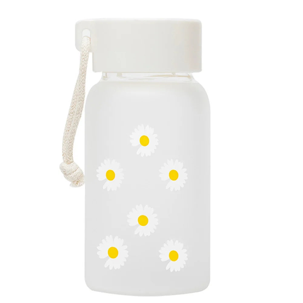 500ml Small Daisy Frosted Plastic Cup Creative Outdoor Water Cup Portable Transparent Travel Tea Cup Cute Water Bottle BPA Free