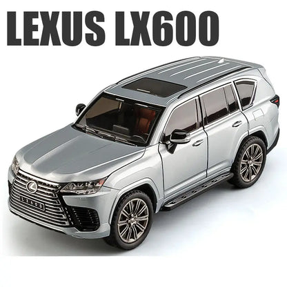 1:24 LX600 SUV Alloy Car Model Diecast Metal Off-road Vehicles Car Model Simulation Sound and Light Collection Children Toy Gift