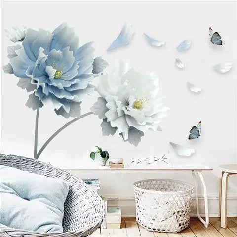 Flower Stickers Living Room Wall Background Wall Stickers Bedroom Room Wall Decoration Stickers Wallpaper Self-adhesive Stickers