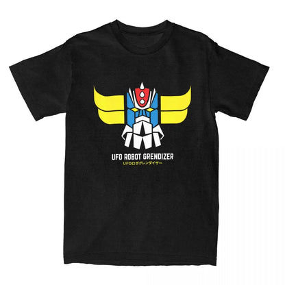 1975 UFO Robot Grendizer T Shirt Men Women UFO Robot Goldorak Funny Pure Cotton Tee Shirt Crew Neck Short Sleeve EU Size Tshirt