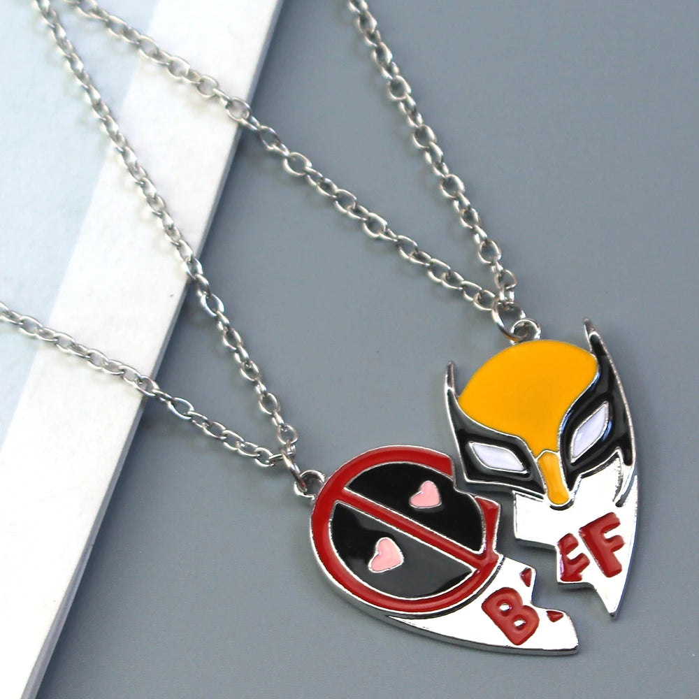 Movie Deadpool and Wolverine Accessories Best Friends Necklace Earring Keychain Bracelet Women Men Cosplay Jewelry Gifts