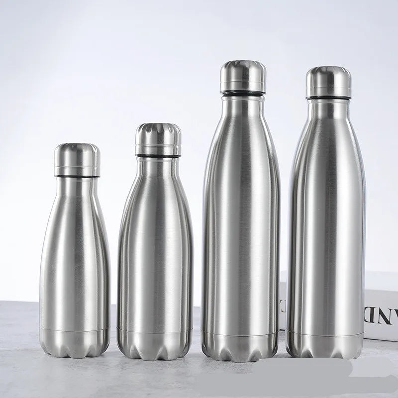 Stainless Steel Water Bottle 1 Liter Free Shipping Items, Drink Bottle for Sport Travel Cups,  500 750 1000ml Water Bottles