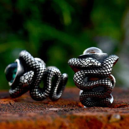 BEIER 2022 New Special Design Stainless Steel Snake Ring Colorful The Devil's Eyes For Men Punk Gothic Animal Jewelry Wholesale