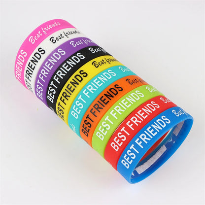 10Pcs/Lot Multicolor Luminous Heart Silicone Bracelets For Men Women Flower Sport Mix Style Rubber Wristband Bangle Jewelry Gift