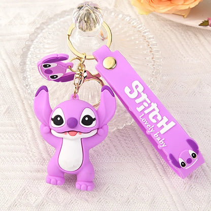 Disney Lilo Stitch Keychain Stitch Action Figure Keychains Pendent Ornament Dolls Collection Model Stitch Toys For Kids Gift