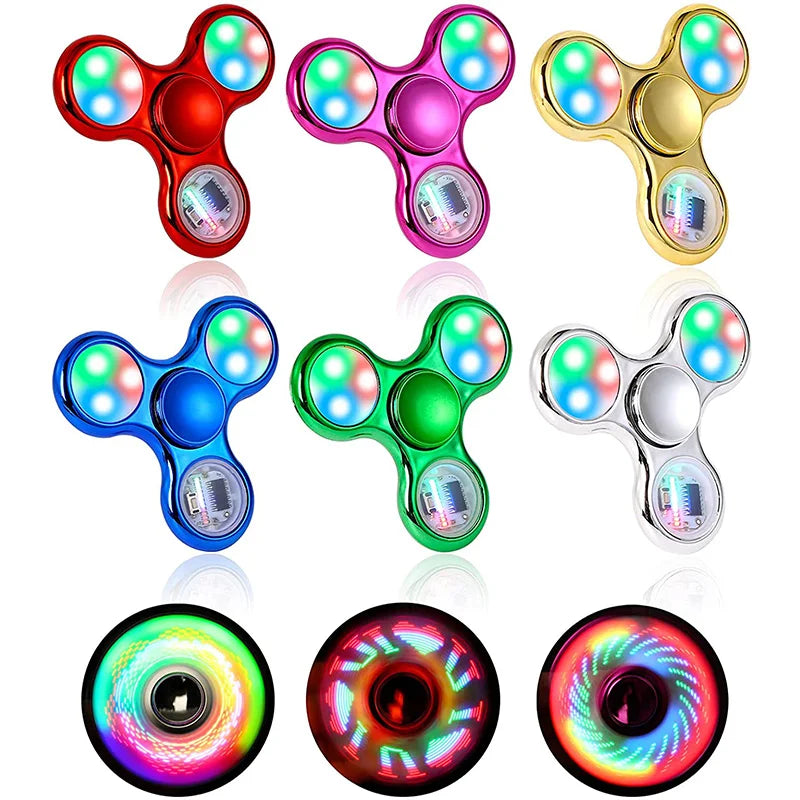 Creative Luminous LED Light Fidget Spinner Hand Top Spinners Glow In Dark Light EDC Figet Spiner Finger Stress Relief Toys