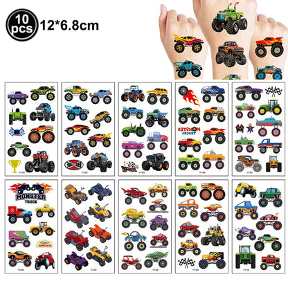 Monster Truck Happy Birthday Cake Topper Racing Car Black And White Checkered Flag Cake Decor Monster Truck Party Supplies