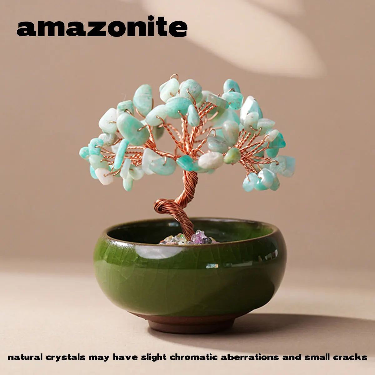 1PC Natural Crystal Tree Handmade Tree Copper Wire Life Small Bowl Flowerpot Base Reiki Healing Mineral Specimen Gifts Souveni