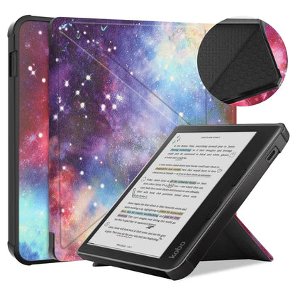 For Kobo Libra Colour Case 2024 7 Inch Multi-folding Stand Soft TPU Back Smart Shell for Kobo Libra Colour Cover Auto Sleep/Wake