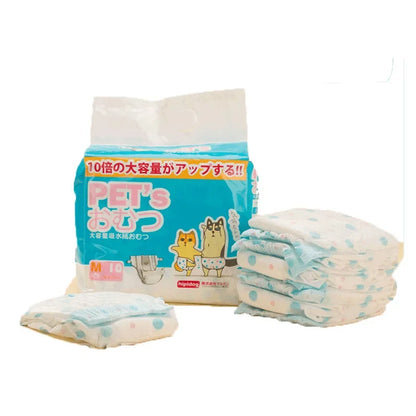 Female Dog Diaper for Teddy, Leakproof Nappies, Super Absorption, Sanitary Pants, Pet Menstrual, Physiological Pants, 10Pcs