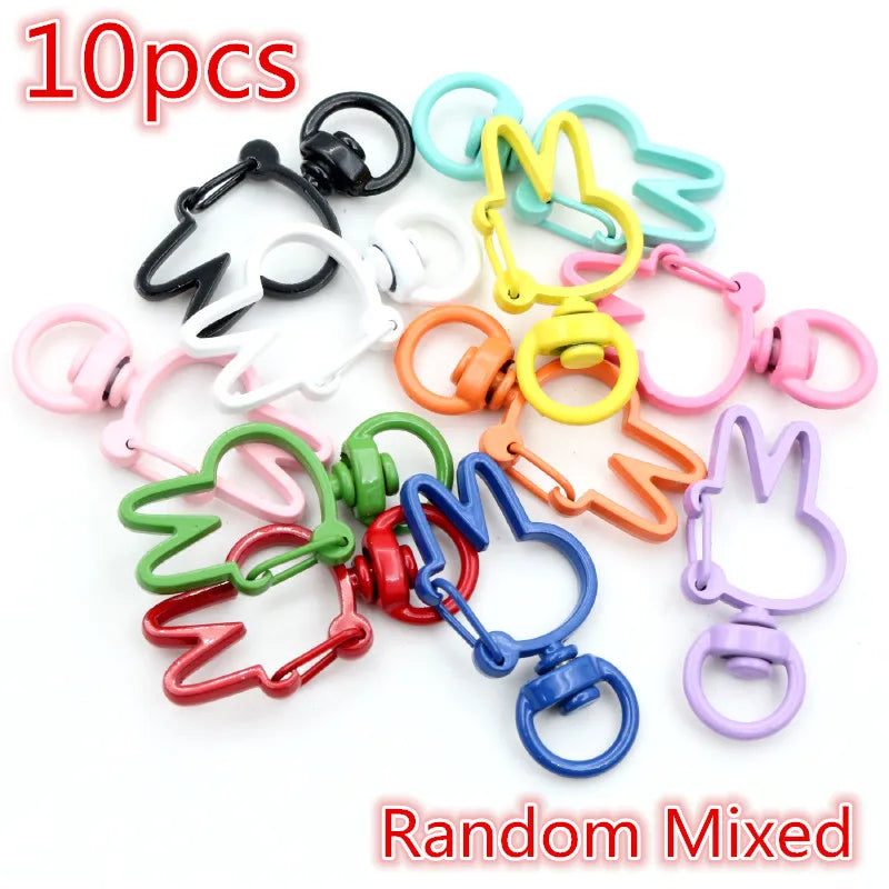 New Fashion Multi-colors Mixed Alloy Open Rings Lobster Clasp Hooks Ball Chains DIY Jewelry Making Findings Supplies