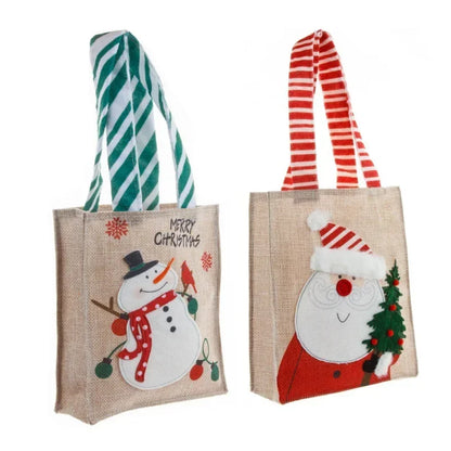 2PCS Christmas Tote Candy Chocolate Storage Bag Apple Bag Christmas Gift Santa Snowman Gift Bag Christmas Supplies