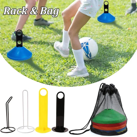 Soccer Training Cones Holders Easy to Carry Soccer Cones Stand Iron Plastic Sturdy Agility  Sports Marker Carriers Storage Racks