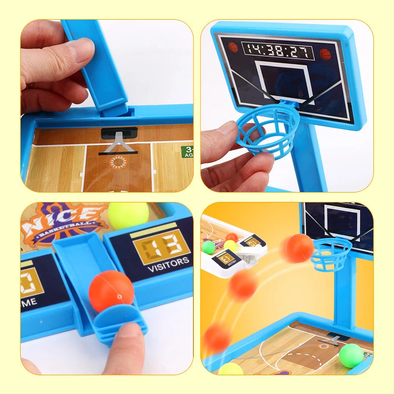 Mini Basketball Shooting Sports Games Children Play Sets Hoop 3-Ball Interactive Kids Board Game Desktop Ball For Children Toy