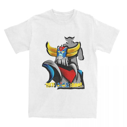 1975 UFO Robot Grendizer T Shirt Men Women UFO Robot Goldorak Funny Pure Cotton Tee Shirt Crew Neck Short Sleeve EU Size Tshirt