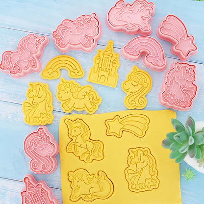 Unicorn Shape Mold Baking Accessories Cartoon Home Handmade DIY 3D Press Mould Cookie Frosting Fondant Cake Decoration Tools