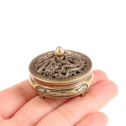 Mini Antique Buddhist Utensils Incense Burner Lotus Incense Censer Alloy Sandalwood House Furnishings Home Office Decoration