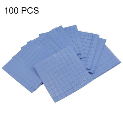 100Pcs Blue 10x10x0.5mm CPU Heatsink Cooling Conductive Silicone Pad Thermal Pad Paste for GPU VGA IC Processor Accessories