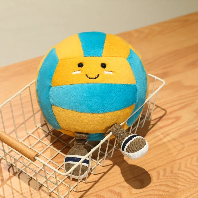 Realistic Lovely Volleyball Ball Plush Toy With Legs Soft Game Props For Kids Funny Decoration For Room/Sofa/Car/Party