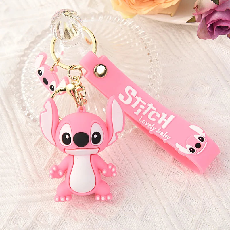 Disney Lilo Stitch Keychain Stitch Action Figure Keychains Pendent Ornament Dolls Collection Model Stitch Toys For Kids Gift