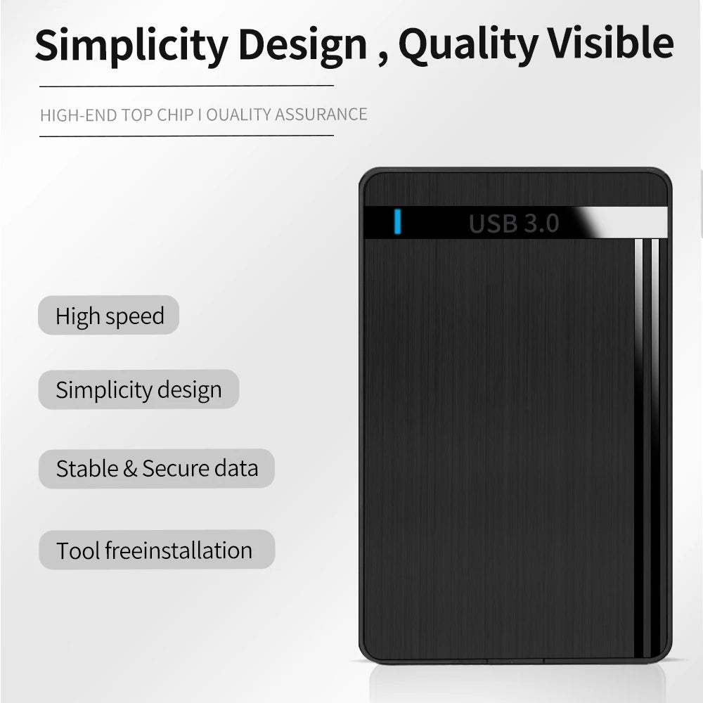 TISHRIC External HDD Case Hard Drive Box USB 3.0 2.5 Inch SATA 3.0  Mobile HDD Enclosure Support UASP for PC Laptop