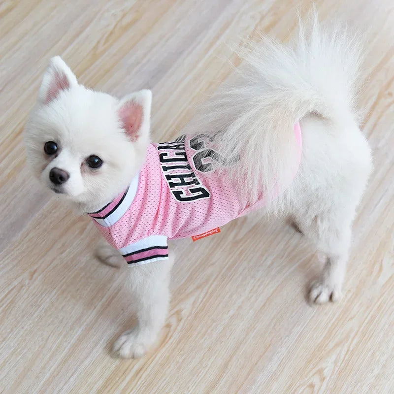 Summer Dog Clothes Mesh Breathable Sport Dog Jersey Basketball Clothes Puppy T-Shirt Summer Pet Cat Shirts For Small Large Dogs