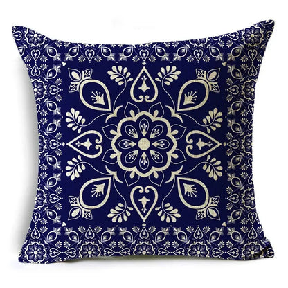 Traditional Style Blue and White Porcelain Pattern Printing Personality Pillowcase Cushion Cover Sofa Decor 40cm/45cm/50cm