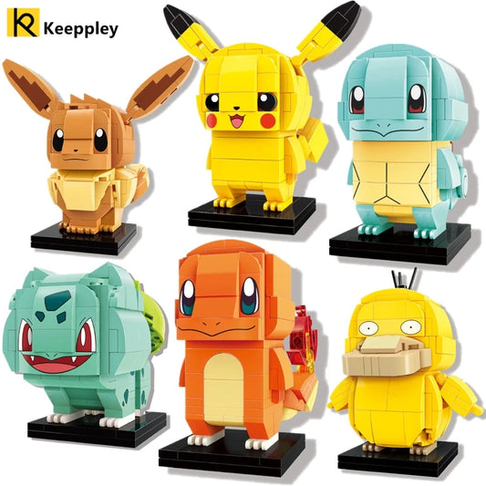 pokemon figures Pikachu cartoon brick pocket monster ball  monster brick set classic cartoon movie doll model children's toys