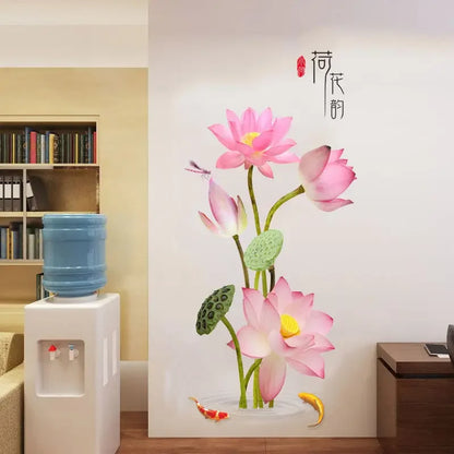 Flower Stickers Living Room Wall Background Wall Stickers Bedroom Room Wall Decoration Stickers Wallpaper Self-adhesive Stickers