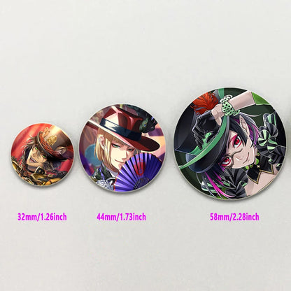 Twisted Wonderland Tinplate Pins Round Cartoon Brooches for Backpack Cothes Accessories Anime Collection Badge Decoration Gift