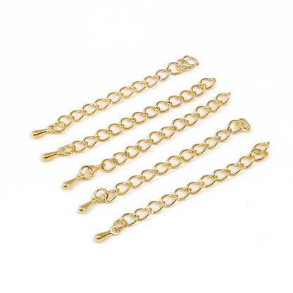 10Pcs/Lot 55mm Metal Iron Extended Extension Tail Chain Connector For DIY Jewelry Making Ends Bracelet Necklace Accessories