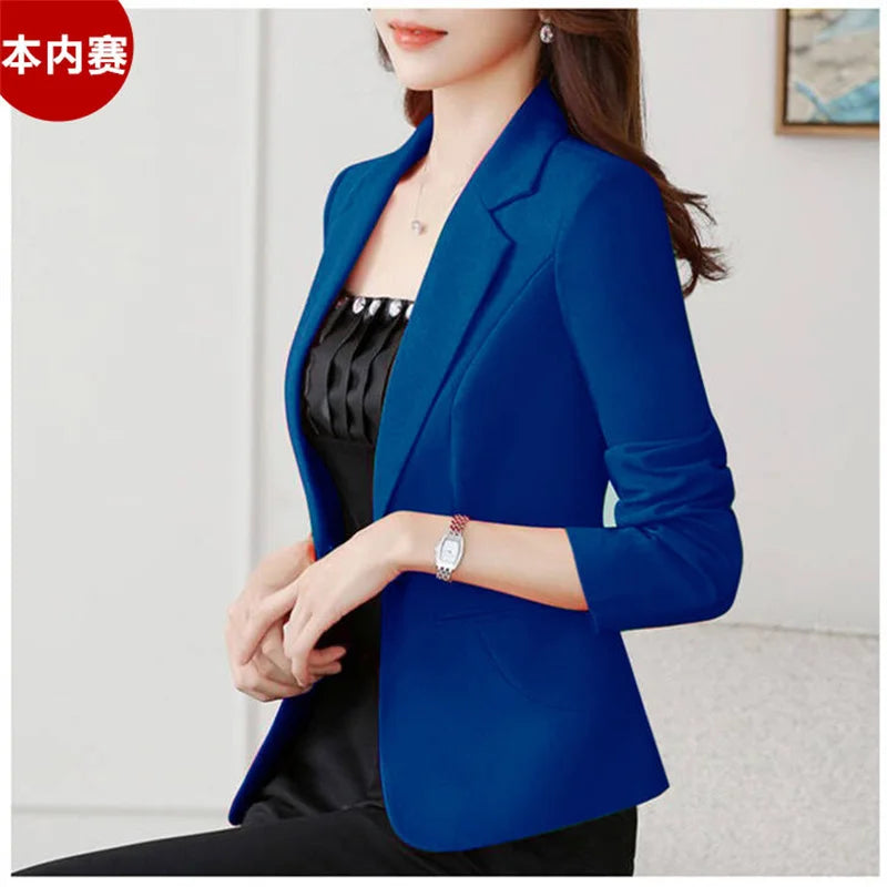 2023 Spring Autumn Women Suit Jacket New Korean Fashion Slim Short Casual Blazers Female Temperament Solid Color Suit Top