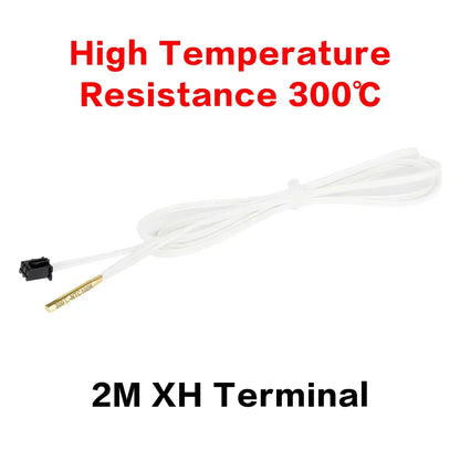 XCR 3D Printer Parts HT-NTC100K B3950 Thermistor Cartridge Sensor with SM Plug Kit High Temperature for PT100 Hotend 1M/2M Cable