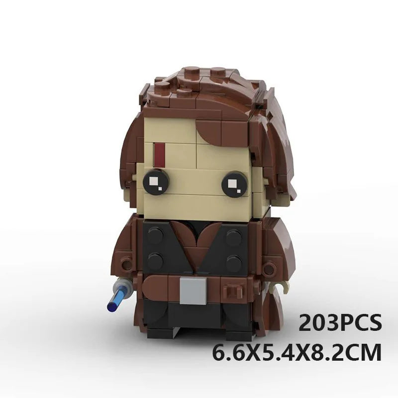 GSBAN Space Wars Brickheadz Figures Wangs Rey Vaders Offeed Luke Greedoed MOC Bricks Building Blocks Kits Toys for Children Gift